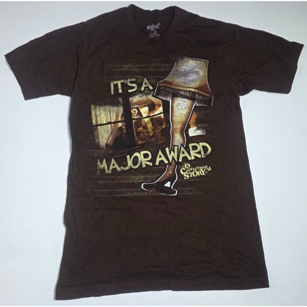 A Christmas Story Movie Promo Graphic T Shirt Brown 100% Cotton Mens Size S